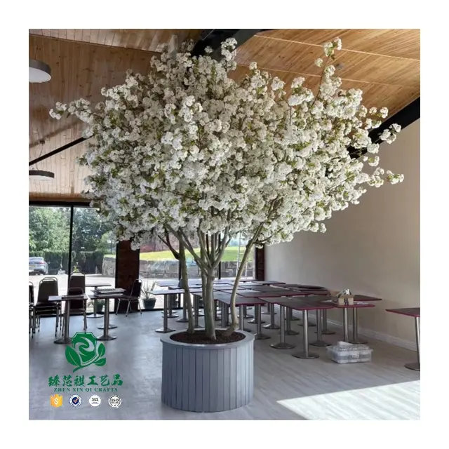 Zhen xin qi artesanato 120cm 150cm 4ft 5 pés Casamento Evento Decoração Artificial Branco Cherry blossom tree