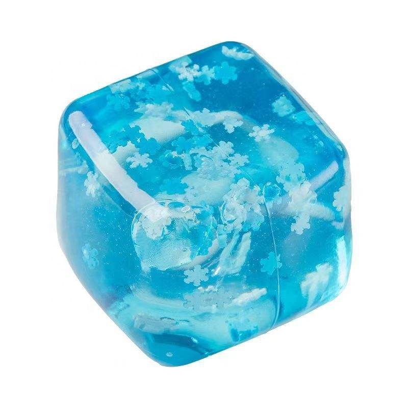 Blue snowflake ice cubes