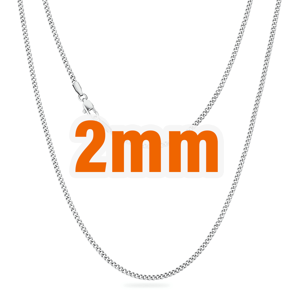 Catena Cubana in Argento 2mm