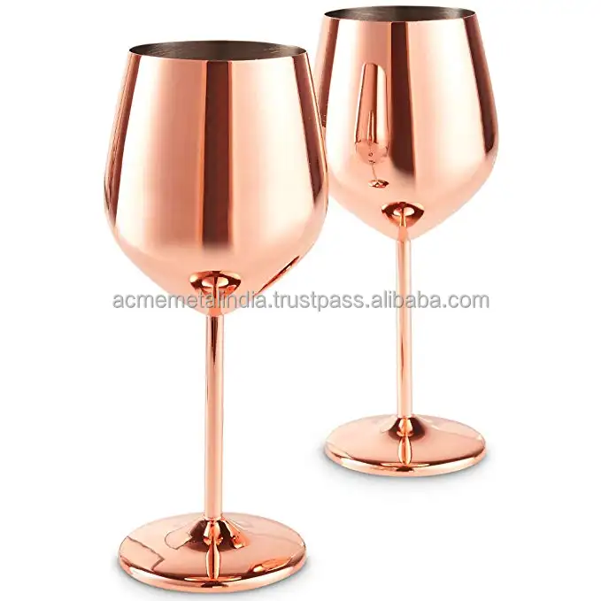 Best Design Wine/Cold Drink Glass Rose Gold Classic Design Copper Plated High Quality Wholesale Drin Ware Glasses Modern Styl