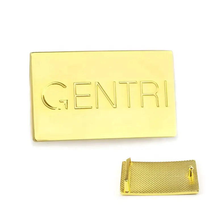 Factory Wholesale Rectangle Shiny Color Custom Logo Metal Pin Belt Buckle for Men Belt