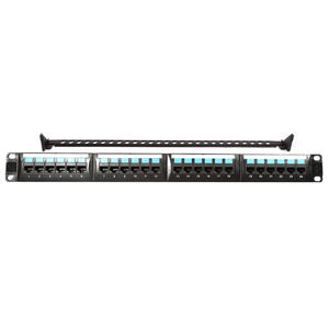 Rack 1U de 19 pulgadas, adaptador de cable de red blindado CAT6 de 24 puertos, RJ45 Keystone Jack, marco de distribución Ethernet, Panel de conexión 1U - Product Image 3