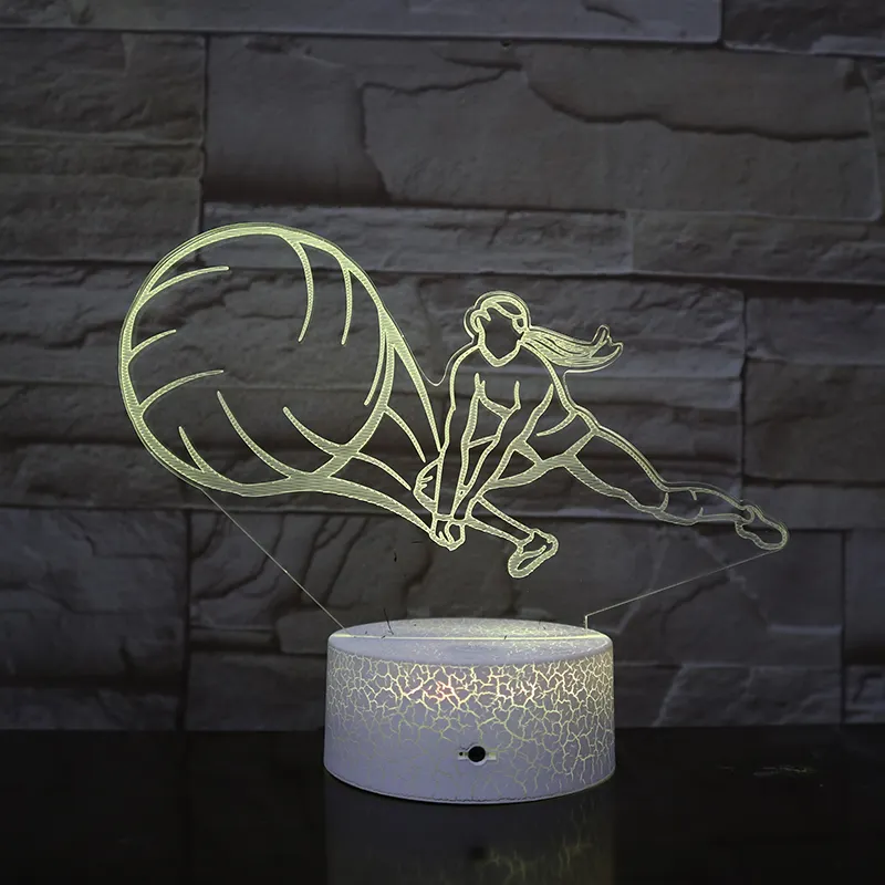 3D Illusion gece lambası şekli LED masa masa lambası 7 renk lamba sanat heykel işıkları