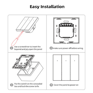 LEDEAST-Interruptor de botón de pared para hogar inteligente Tuya, interruptor inteligente de control remoto, sin necesidad de neutro, 1/2/3 Gang, tipo UE, 1/ - Product Image 4