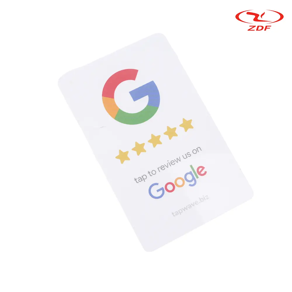 Échantillon gratuit Carte RFID 13.56MHz personnalisée Code QR NFC Appuyez pour Business Ins sur Facebook TikTok Google Review Card