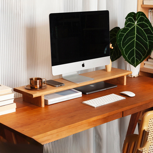 Tùy Chỉnh Tự Nhiên Cherry Gỗ Màn Hình Đứng, Rắn Gỗ Máy Tính Để Bàn Riser & Bàn Tổ Chức Kệ Cho Máy Tính, Nhà Văn Phòng Màn Hình Đứng - Product Image 1