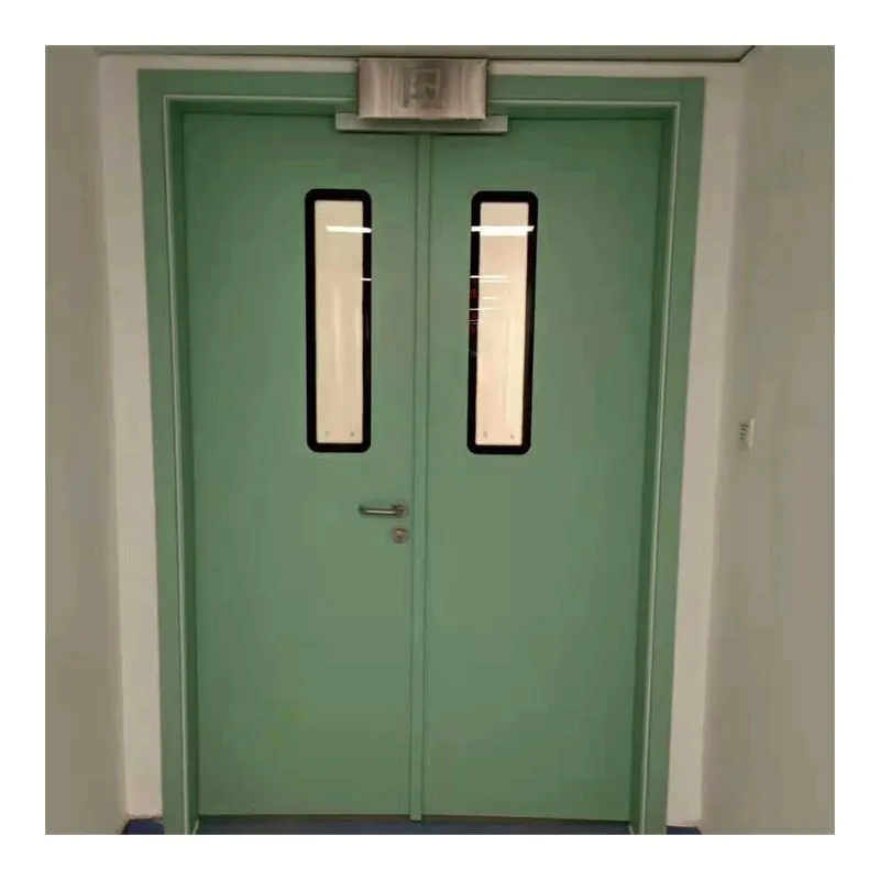 Uso comercial de alta padrão higiênico porta médica hpl de madeira laminada porta de madeira pálpebra limpa porta