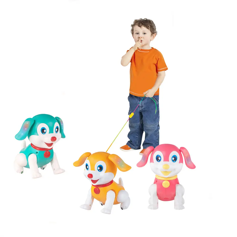 DWI-perro eléctrico de juguete para niños, mordedor con cuerda de agarre