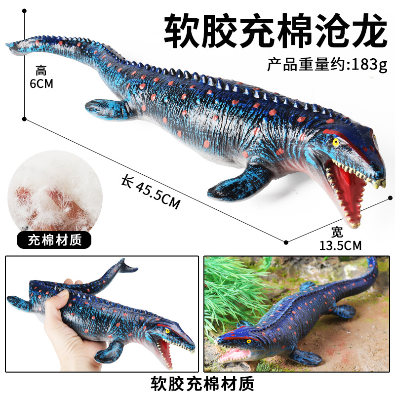 YB medio suave de goma de algodón Mosasaur (azul)