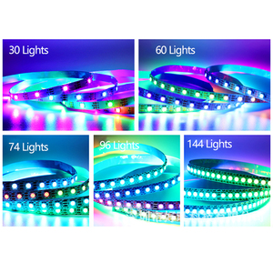 WS2812B adresli RGB LED şerit 5V 5050 LED ışık şerit IP65 su geçirmez esnek LED halat işık olay tatil aydınlatma dekor - Product Image 3