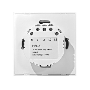 Venta caliente estándar de la UE 3 Gang WiFi panel táctil inteligente control remoto interruptores de pared controlador con Control de voz Alexa