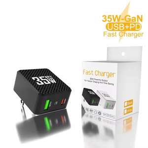 Yeni GAN 35w LED şarj QC3.0 + PD hızlı şarj şarj kafa ab abd KR fiş USB C Port adaptörü Apple samsung için - Product Image 6