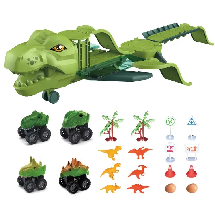 NEW toys for 2023 dinosaur track car suit frictional aircraft car with dinosaur egg and animal models fun games toys for boys