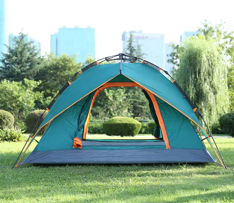 अच्छी गुणवत्ता स्वत: खोलने पॉप अप तम्बू 3 आदमी डबल परतों निविड़ अंधकार डेरा डाले हुए तम्बू