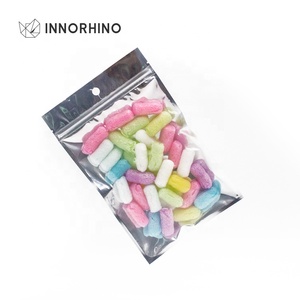 מותאם אישית תיק גאמא בחזית חלון ברור כסף ziplock פלסטיק תיק עומד עם חור לתלה חטיפים אריזה