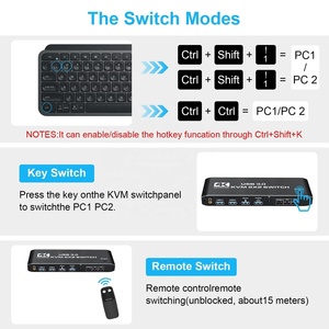 SY 4K HDMI KVM Switch 2 monitores 2 computadoras Monitor dual Compartir con 4 Dispositivos USB 3,0 Teclado USB Ratón Conmutación de teclas de acceso rápido - Product Image 3