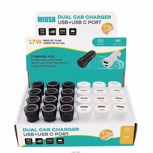 Factory Price USB Quick Car <strong>Charger</strong> <strong>17W</strong> 3.4A Type C PD Fast Charging Phone Car Adapter for Phone - Product Image 2