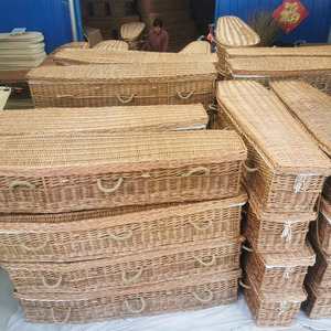 Эко под заказ, натуральный ротанговый бамбуковый Плетеный гроб из морских водорослей, похоронный гроб, корзина, гробы - Product Image 6