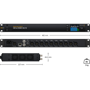 Convertidor 2110 IP SDI a para HDMI 12G-10 Convierte 12G-SDI/Video a para HDMI con 10 salidas XLR de audio y video - Product Image 1