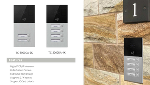 Sistema de intercomunicación de 2 vías para 4 A máx. 12 unidades Villa Apartments TCP/IP Video Doorphones exteriores con visión nocturna IR