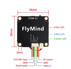 Flymind 5W công suất cao 5000mw tầm xa FPV mô hình máy bay mô-Đun Truyền hình ảnh VTX 26g Quạt làm mát tích hợp - Product Image 6