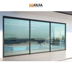 Hot bán sản phẩm phổ biến Mỹ thiết kế đôi Cửa kính cách âm cửa nhôm phân vùng cửa trượt trong nhà - Product Image 2