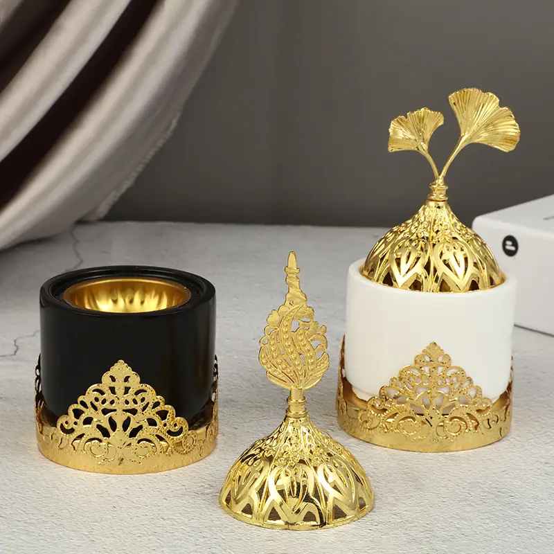 Luxury Hollow Portable Arabic Incense Burner Middle East Muslim Small Resin Craft Burner Incense Mubkhar Censer Ramadan Decor