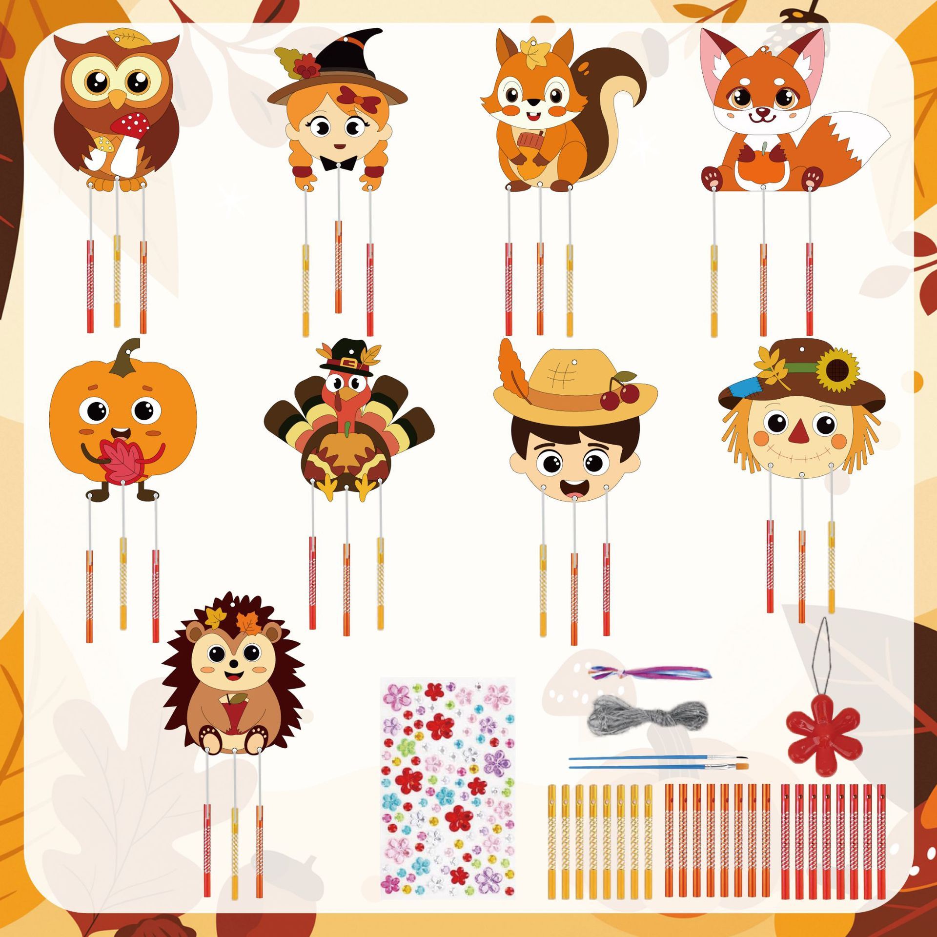Automne-9 pièces de diamant-27 tiges-2 stylos avec enfile-aiguille