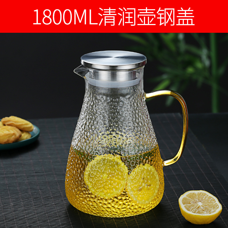 1800ml large patterned teapot with pure steel lid