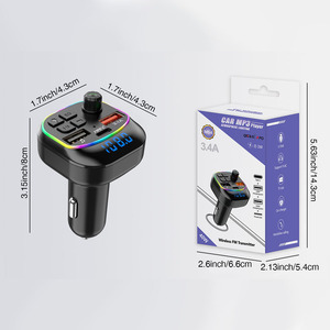 M54 araç kiti FM verici BT ses çift USB araba MP3 çalar Autoradio Handsfree çağrı şarj hızlı On-board şarj güç ekran - Product Image 5