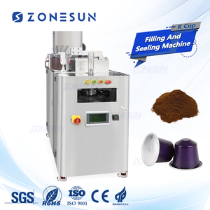 ZONESUN ZS-GF800C Full Automatic Monoblock <strong>Small</strong> Powder Coffee Capsul <strong>K</strong> Cup Filling Sealing Machine - Product Image 1