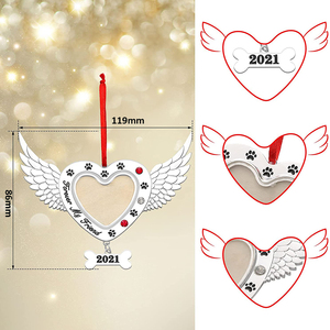 Trang Trí Giáng Sinh 2021 Mãi Mãi Người Bạn Của Tôi Pet Tưởng Niệm Kim Loại Chó Khung Ảnh Xmas Heart Wings Khung Ảnh Trang Trí - Product Image 3