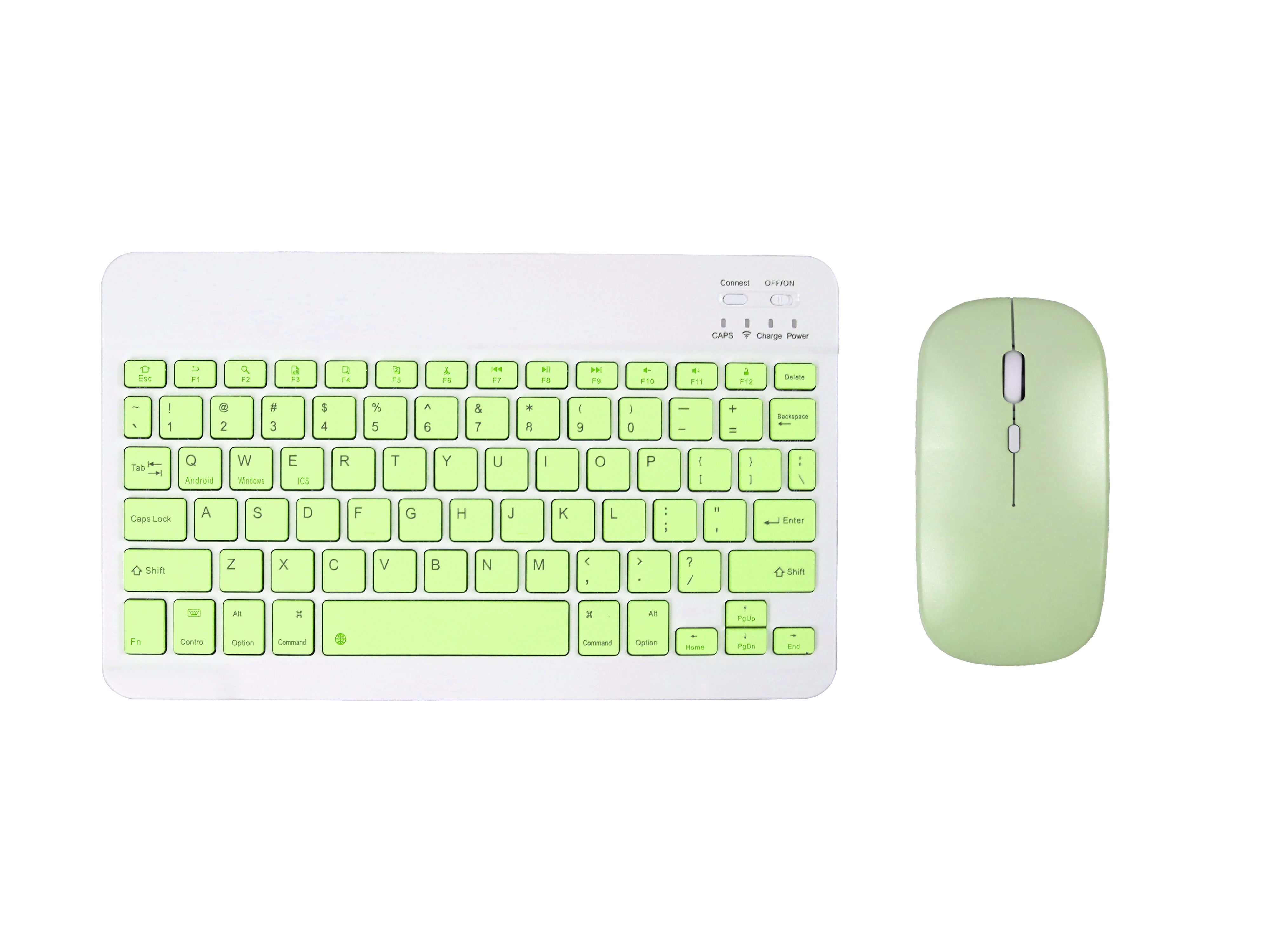 Clavier + Batterie BT Souris Vert