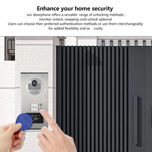 กริ่งประตูอพาร์ทเมนต์ 2 ตัว พร้อมจอภาพวิดีโออินเตอร์คอม 7 นิ้ว 2 จอ ระบบวิดีโออินเตอร์คอม 4 สาย สำหรับอพาร์ทเมนต์หลายห้อง - Product Image 2