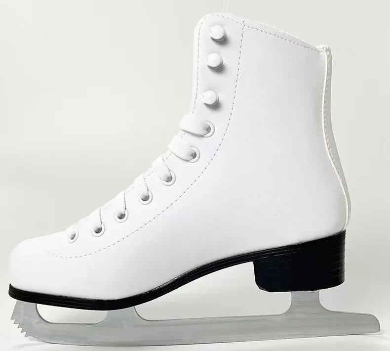 Patines de hielo para mujer-Patines de figura blanca para niñas y mujeres-Ideal para patinadoras principiantes y recreativas