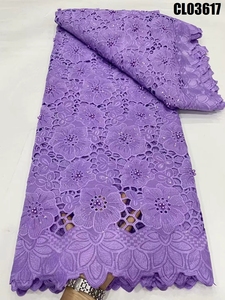 女性用刺繍ウェディングブライダルドレス白ひまわりデザインギプールコード刺繍レース生地ビーズ付き