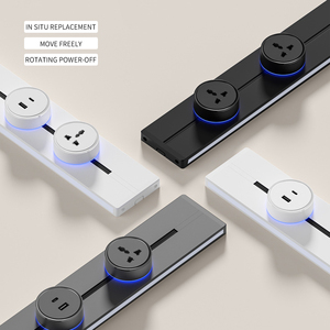 流行的嵌入式嵌入式电源轨道插座轨道安装墙壁插座，带USB C型网络端口，用于台式电气插座 - Product Image 3