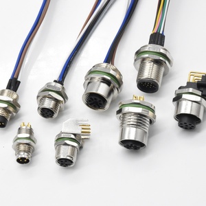 LECHUAN M8 M12 Overmolded bağlayıcı LED kablo fiş dairesel 3/4/5/6/8 Pin düz erkek dişi vida eklem 4P 3P kablo montaj - Product Image 2