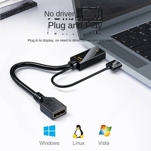 Convertidor de adaptador de cable HDMI a puerto de pantalla 4K 60Hz con adaptador de alimentación USB macho a hembra HDMI a DP