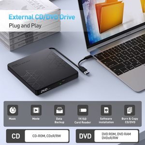 Portable Player USB 3.0 <strong>CD</strong> Rw Writer with SD/TF Card Reader and HUB for <strong>PC</strong> Desktop Laptop Linux External Optical Drive <strong>Rom</strong> Dvd - Product Image 2
