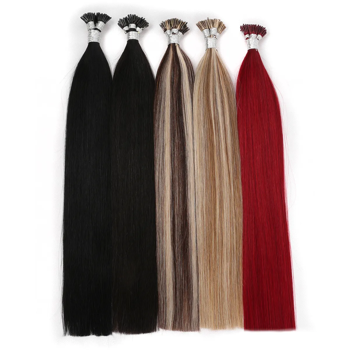 100% Virgin Remy Human Hair 0.5/0.8/1.0G Italiaanse Keratine I Tip Braziliaanse Hair Extensions