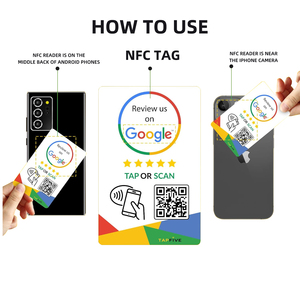 Fácil configuración 13,56 Mhz Código QR Business RFID Tarjeta de Google NFC Tarjeta DE REVISIÓN DE Google Tarjetas programables personalizadas - Product Image 5