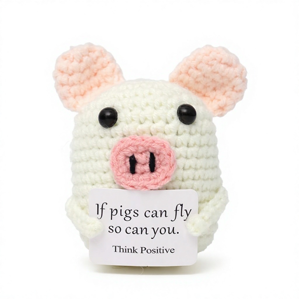 White double-eared pig i card