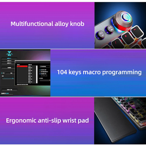 AULA F2088 Estilo de máquina de escribir Teclado mecánico para juegos Arco Iris LED retroiluminado Muñeca extraíble Teclado de computadora con cable USB - Product Image 6