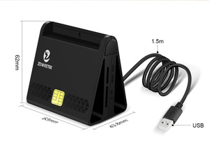 ZOWEETEK USB Lector de tarjetas bancarias Pago Todo en uno SD TF Lector de tarjetas de memoria ISO 7816 EMV ATM IC ID SIM Lector de tarjetas de crédito Escritor - Product Image 5