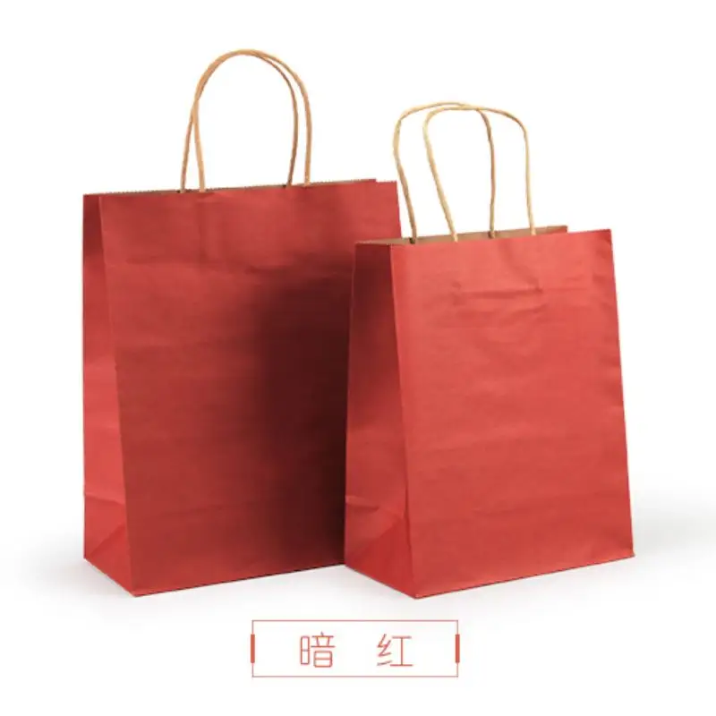 Pane Gingham biodegradabile personalizzato Pp rosso medio fornitore della seconda cina all'ingrosso carta Kraft Shopping Bag personalizzato