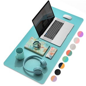 Tappetino da scrivania per Computer a doppio uso esteso verde menta impermeabile e a prova di olio ampio tappetino per Mouse in pelle sintetica - Product Image 1