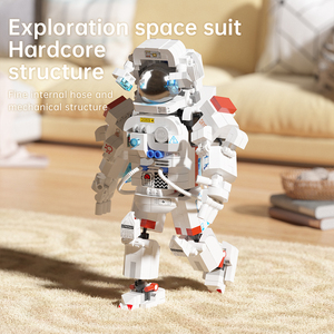 Astronaut Bausteine Mond Programm Puzzle Kunststoff DIY Lernspiel zeug Literarisches Geschenk für den männlichen Großhandel - Product Image 1