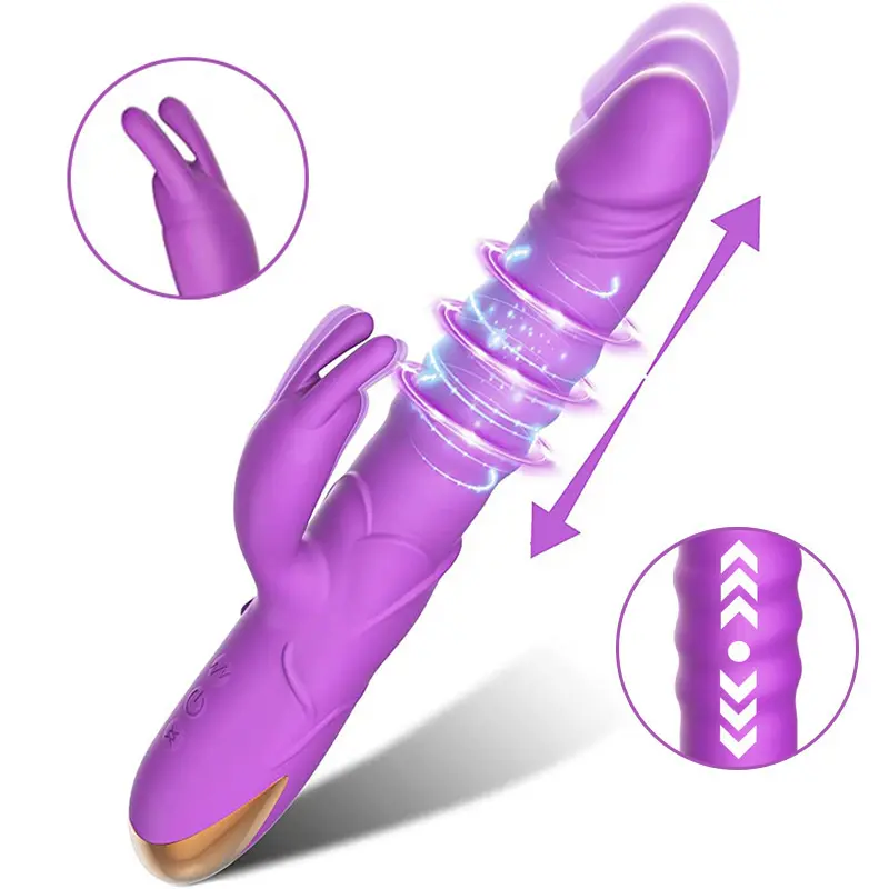 10 modos de vibración, punto G, estimulación del clítoris, juguetes de masturbación para niñas, consolador de empuje, vibrador de conejo para mujeres