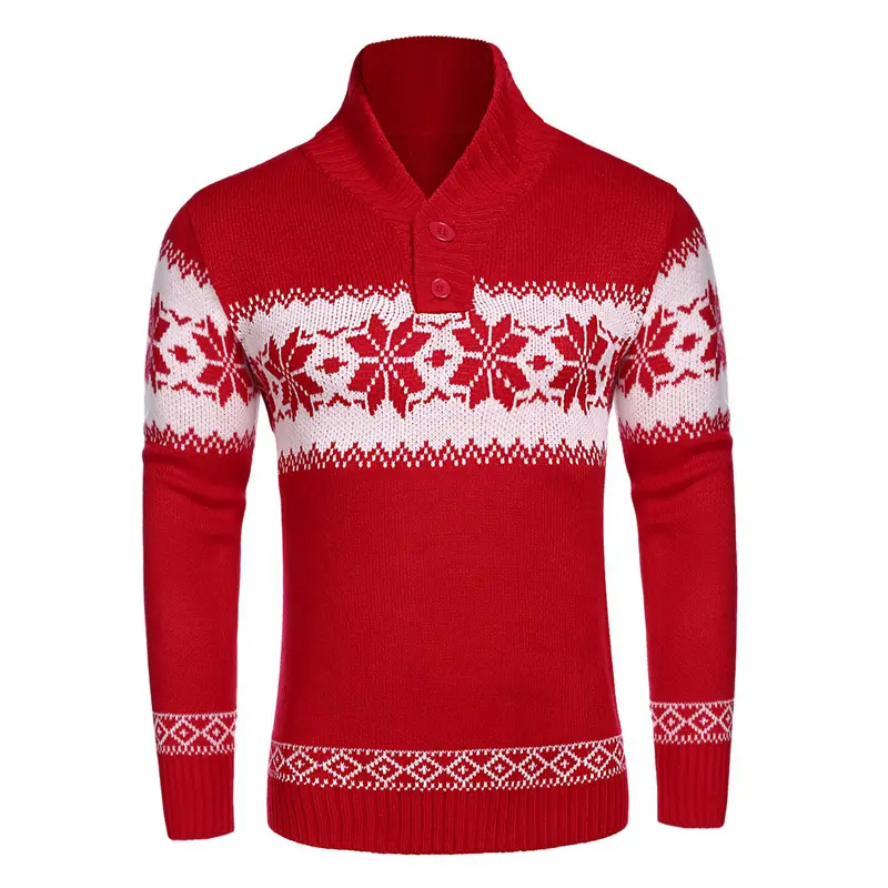 Suéter navideño con logotipo personalizado para hombre, jersey de Jacquard para otoño e invierno, Jersey navideño, suéter tejido con cuello redondo para hombre